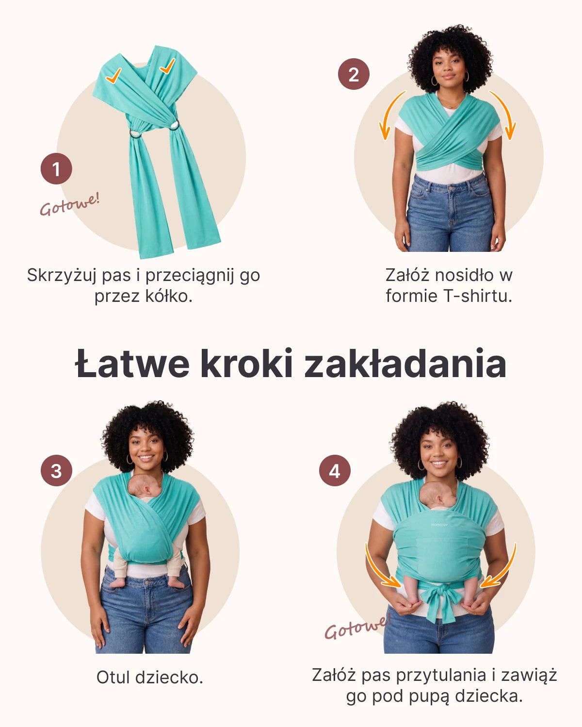 Łatwe do Noszenia, Wolne Ręce – Chusta Elastyczna do Noszenia Dziecka