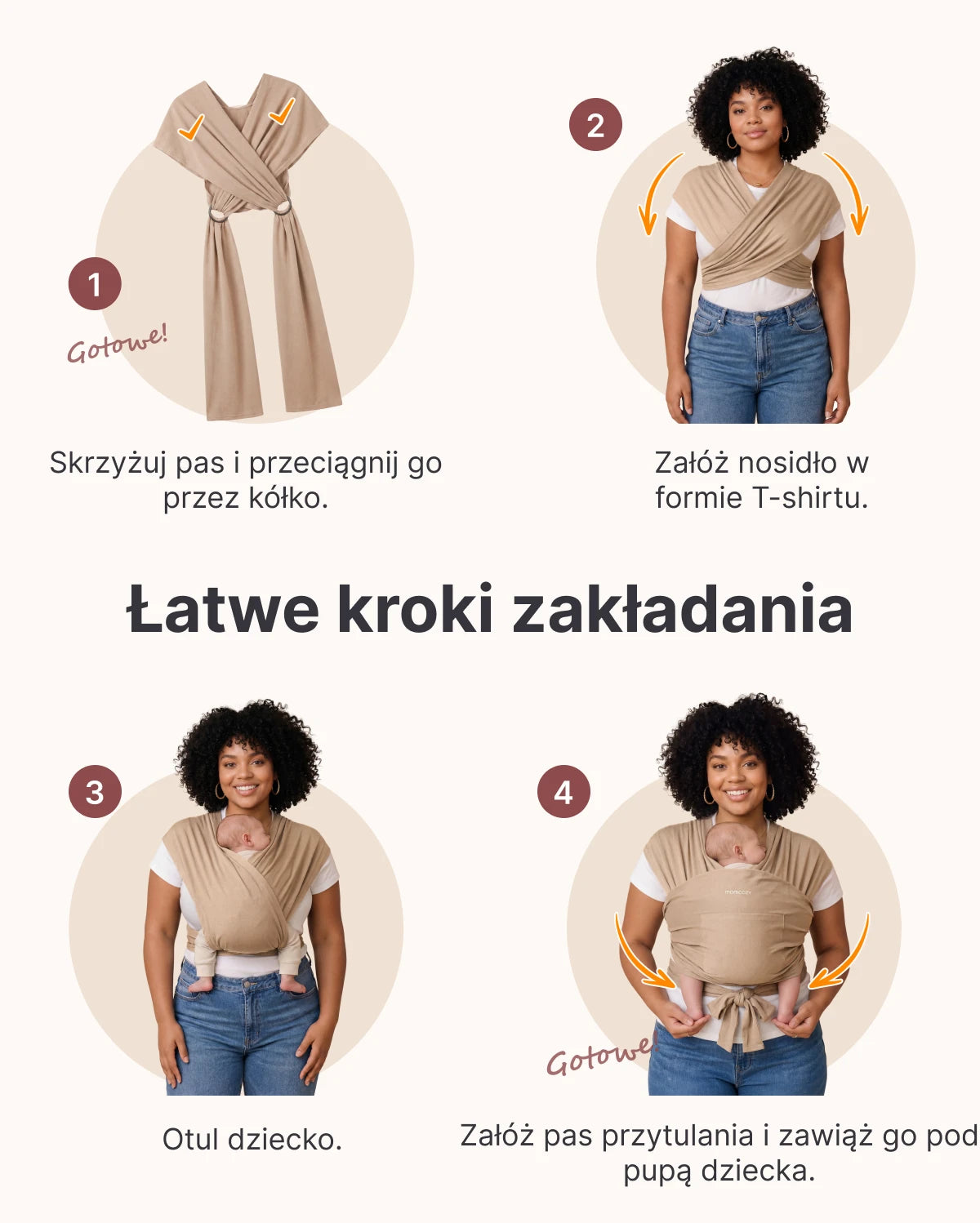 Easy to Wear Hands Free - Baby Wrap Carrier