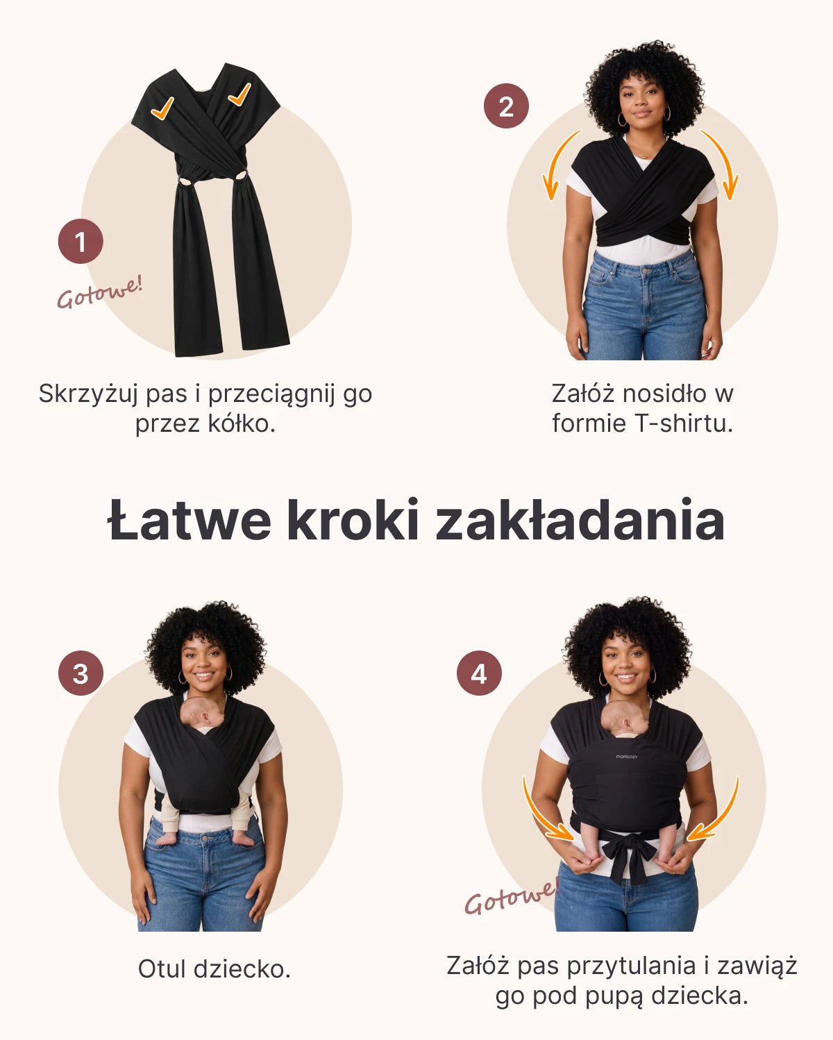 Easy to Wear Hands Free - Baby Wrap Carrier