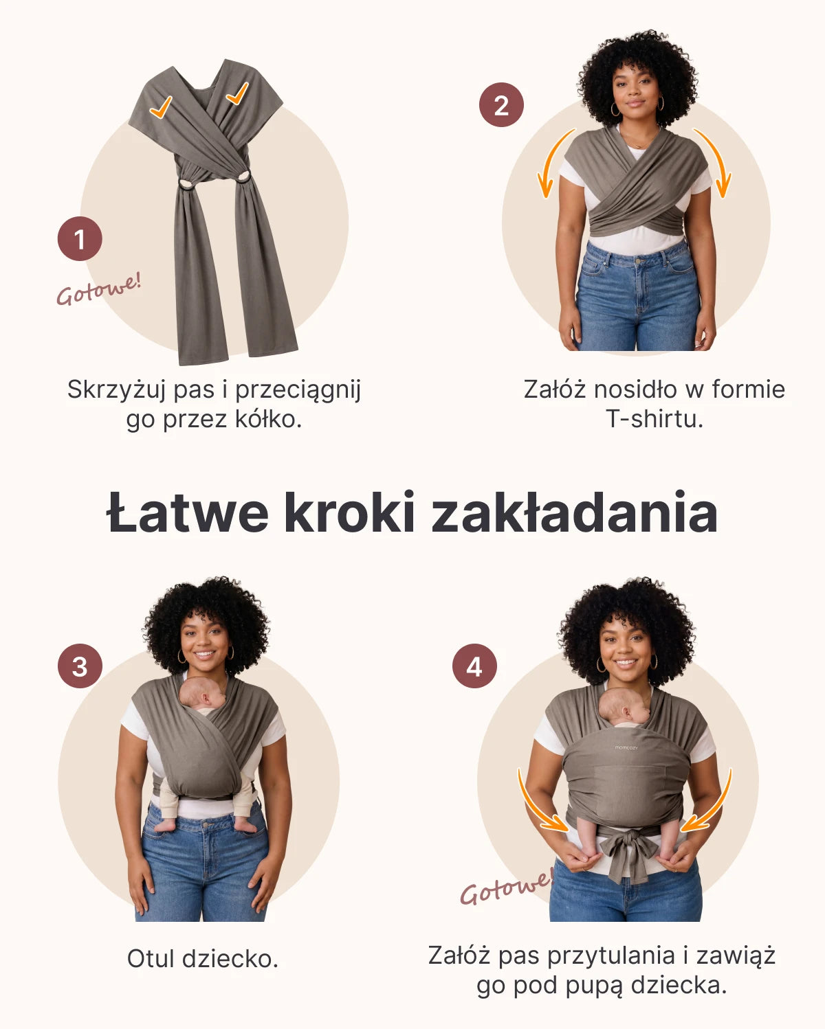 Easy to Wear Hands Free - Baby Wrap Carrier