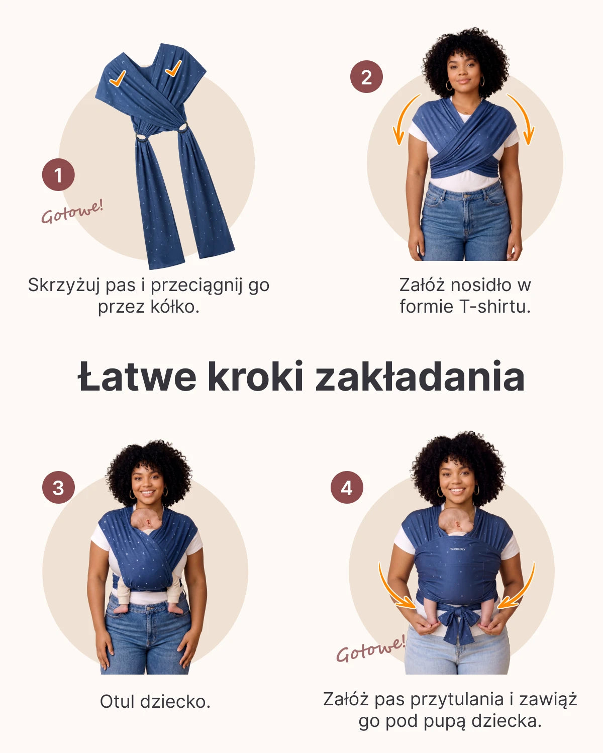 Łatwe do Noszenia, Wolne Ręce – Chusta Elastyczna do Noszenia Dziecka