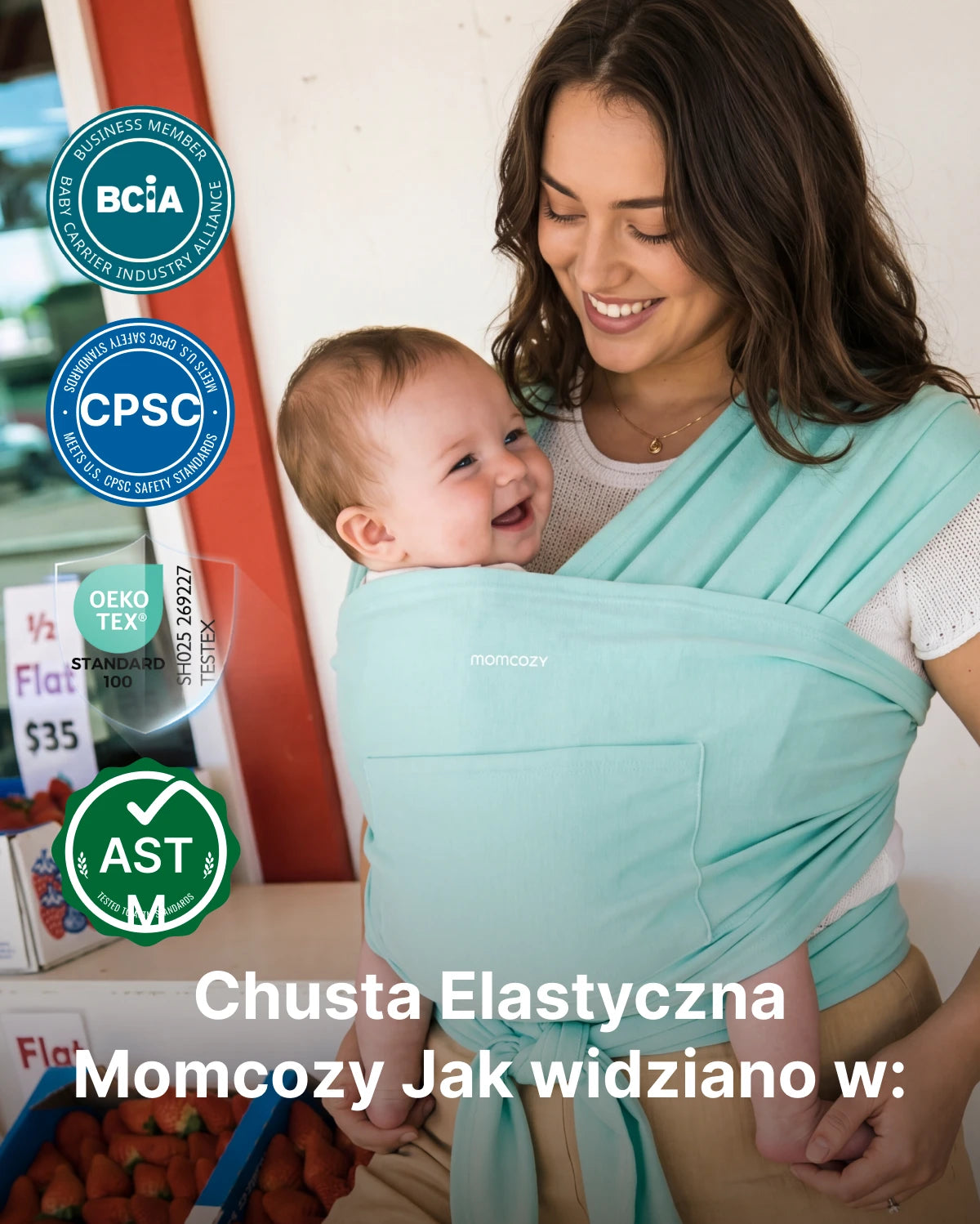 Łatwe do Noszenia, Wolne Ręce – Chusta Elastyczna do Noszenia Dziecka