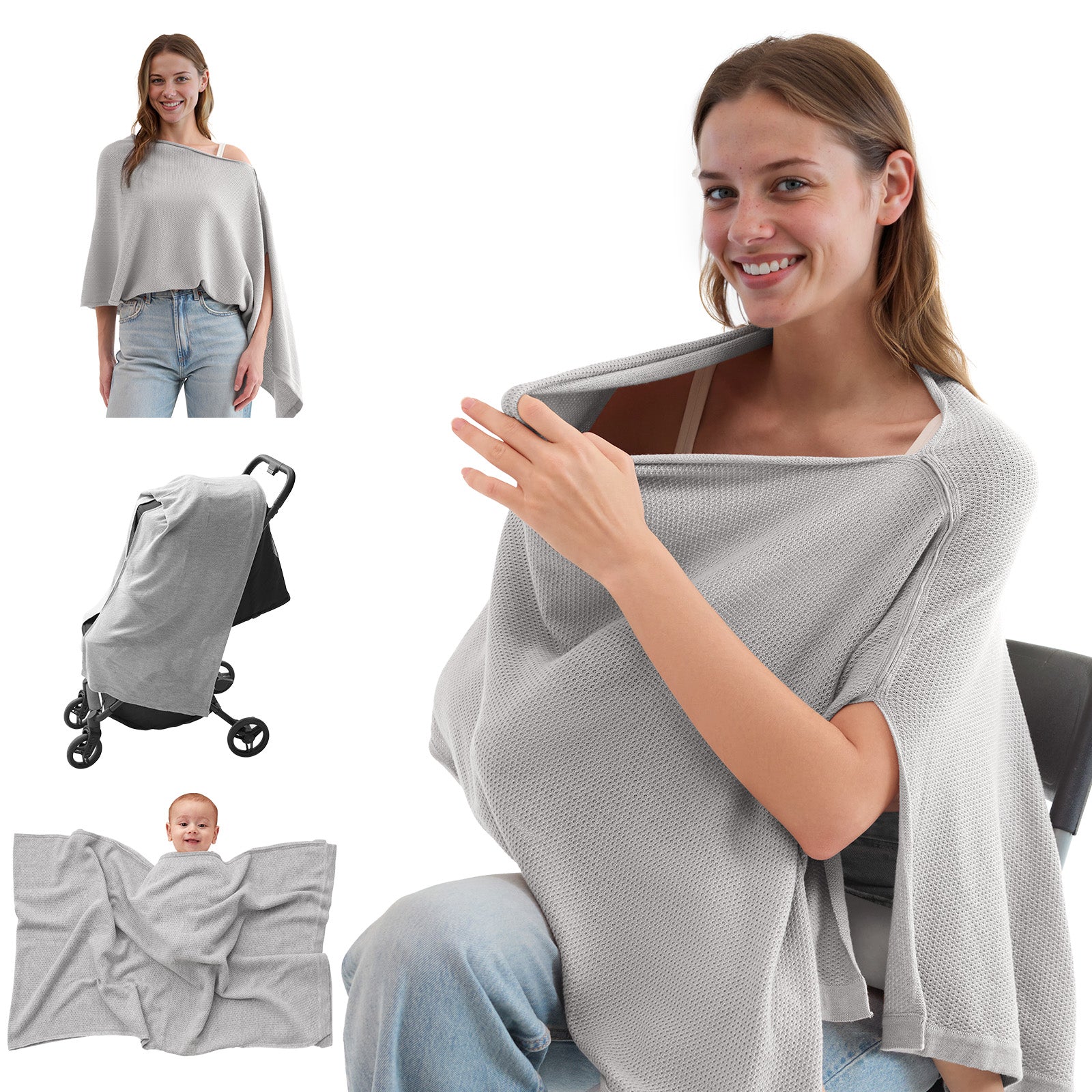 Momcozy Nursing Cover - Soft, Breathable, Multi-Use Privacy Poncho