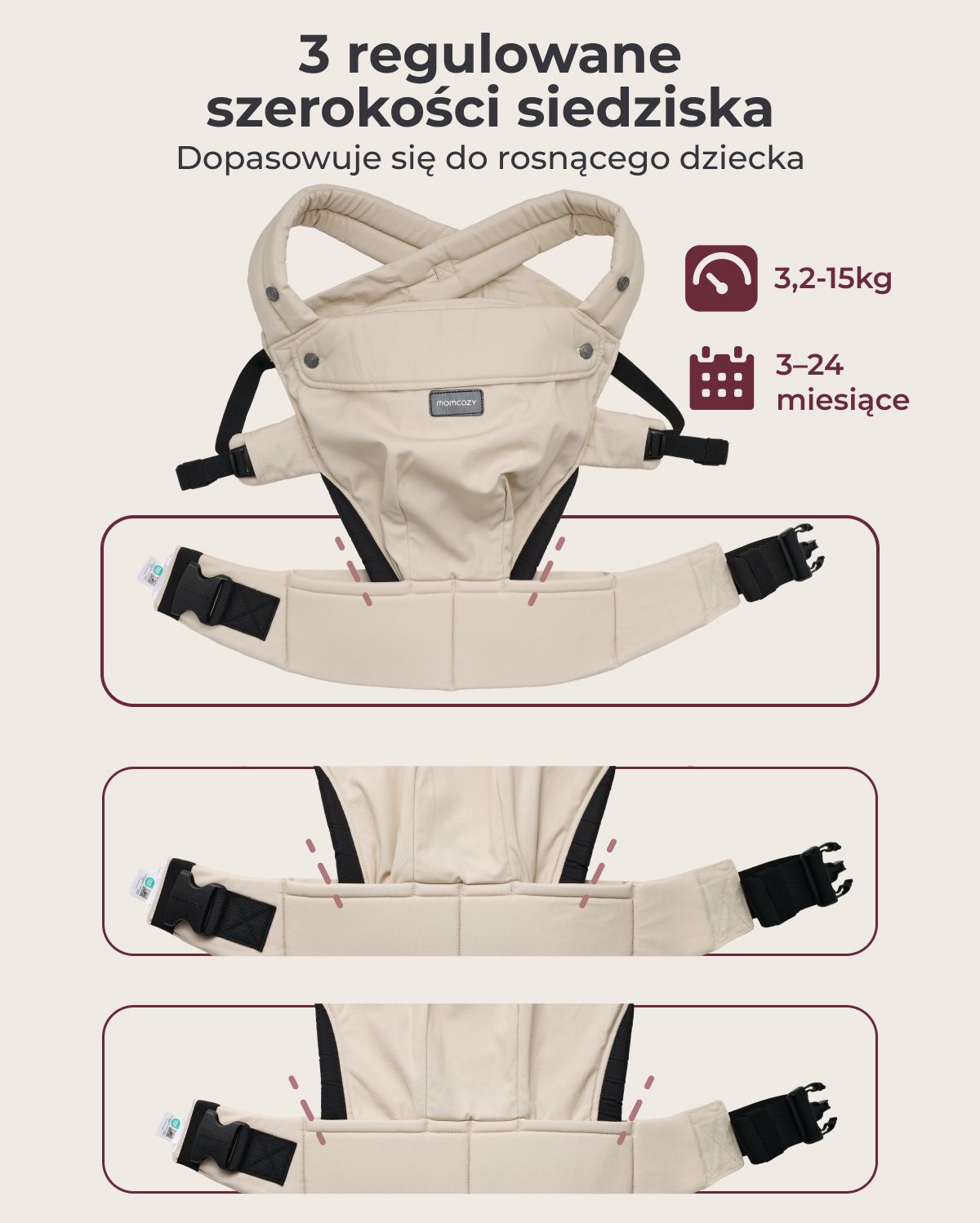 PureHug Nosidełko dla Dzieci - Ergonomiczne, Wygodne i Lekkie