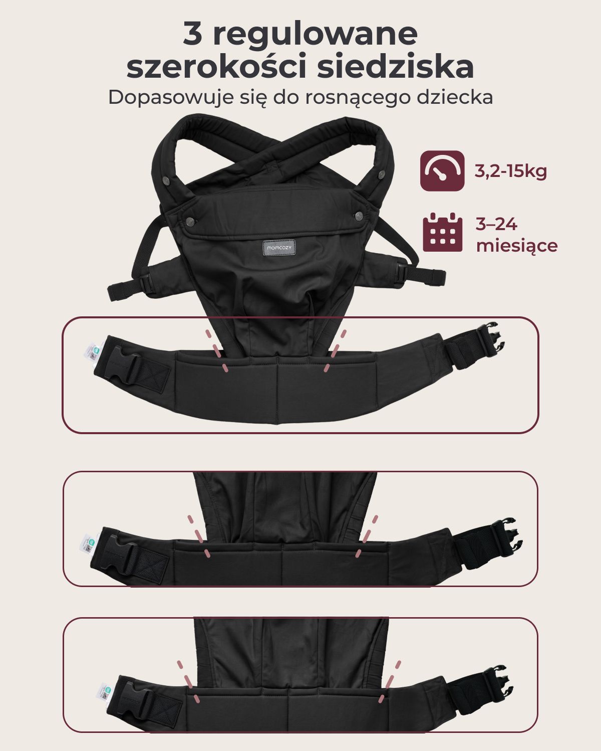 PureHug Nosidełko dla Dzieci - Ergonomiczne, Wygodne i Lekkie