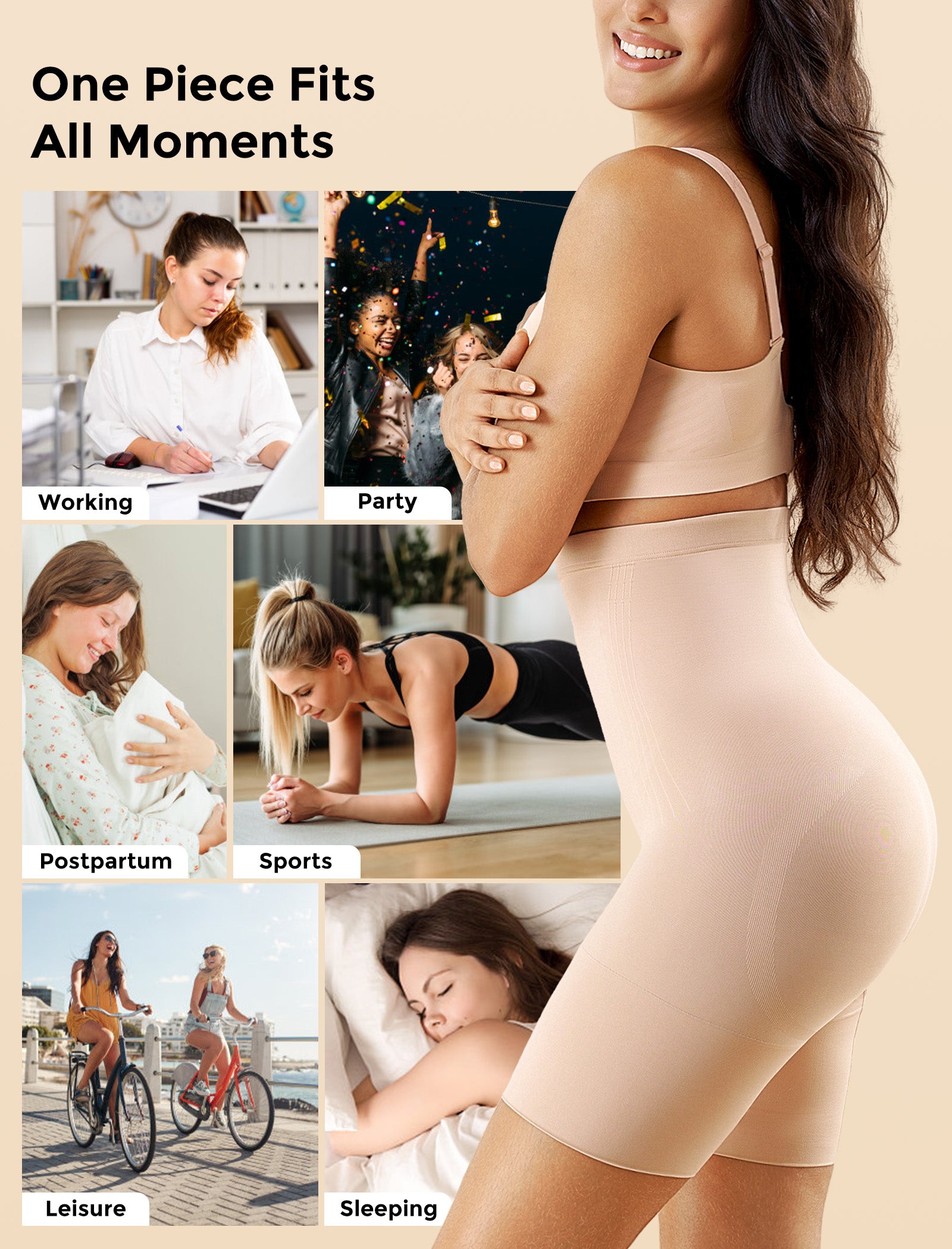 Momcozy Seamless Tummy Shapewear Shorts - Postpartum & Daily Dress