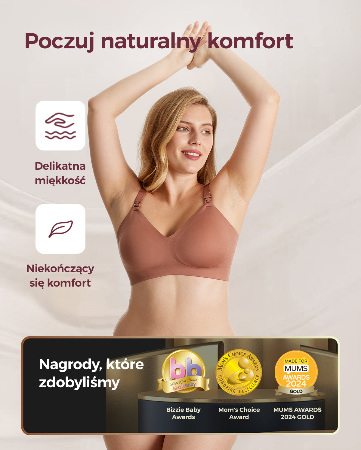 Ultra Miękki Bezszwowy Biustonosz do Karmienia YN21