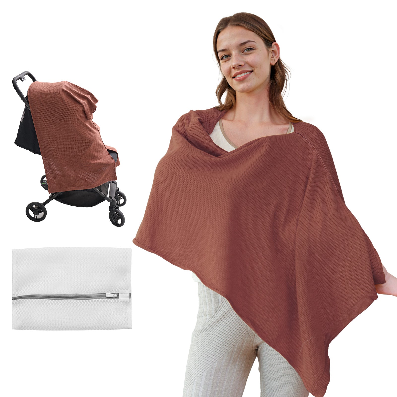 Momcozy Chusta do Karmienia - Miękkie, Oddychające, Wielofunkcyjne Ponczo Zapewniające Prywatność