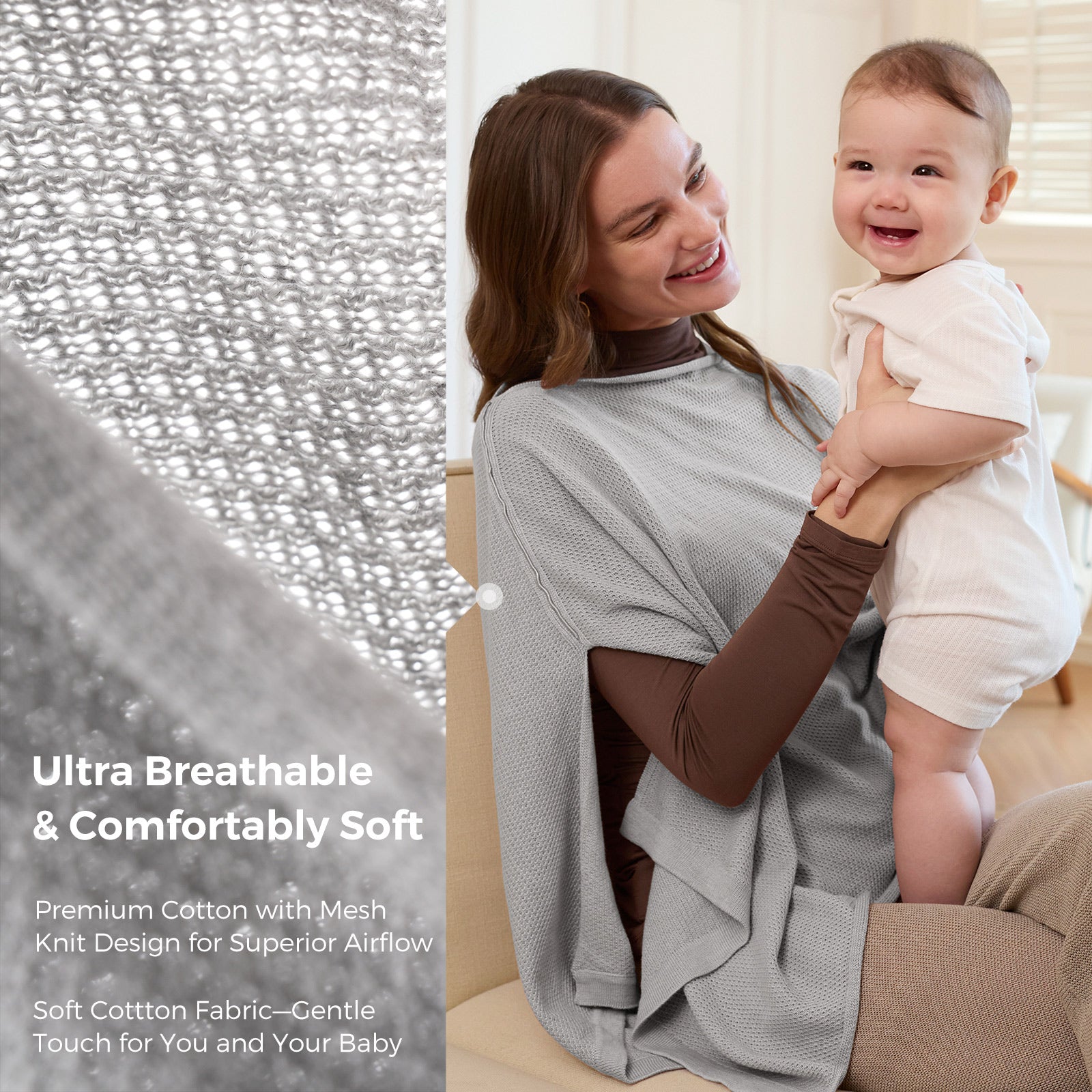 Momcozy Nursing Cover - Soft, Breathable, Multi-Use Privacy Poncho