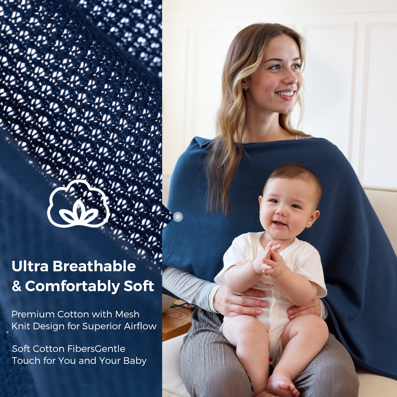 Momcozy Nursing Cover - Soft, Breathable, Multi-Use Privacy Poncho