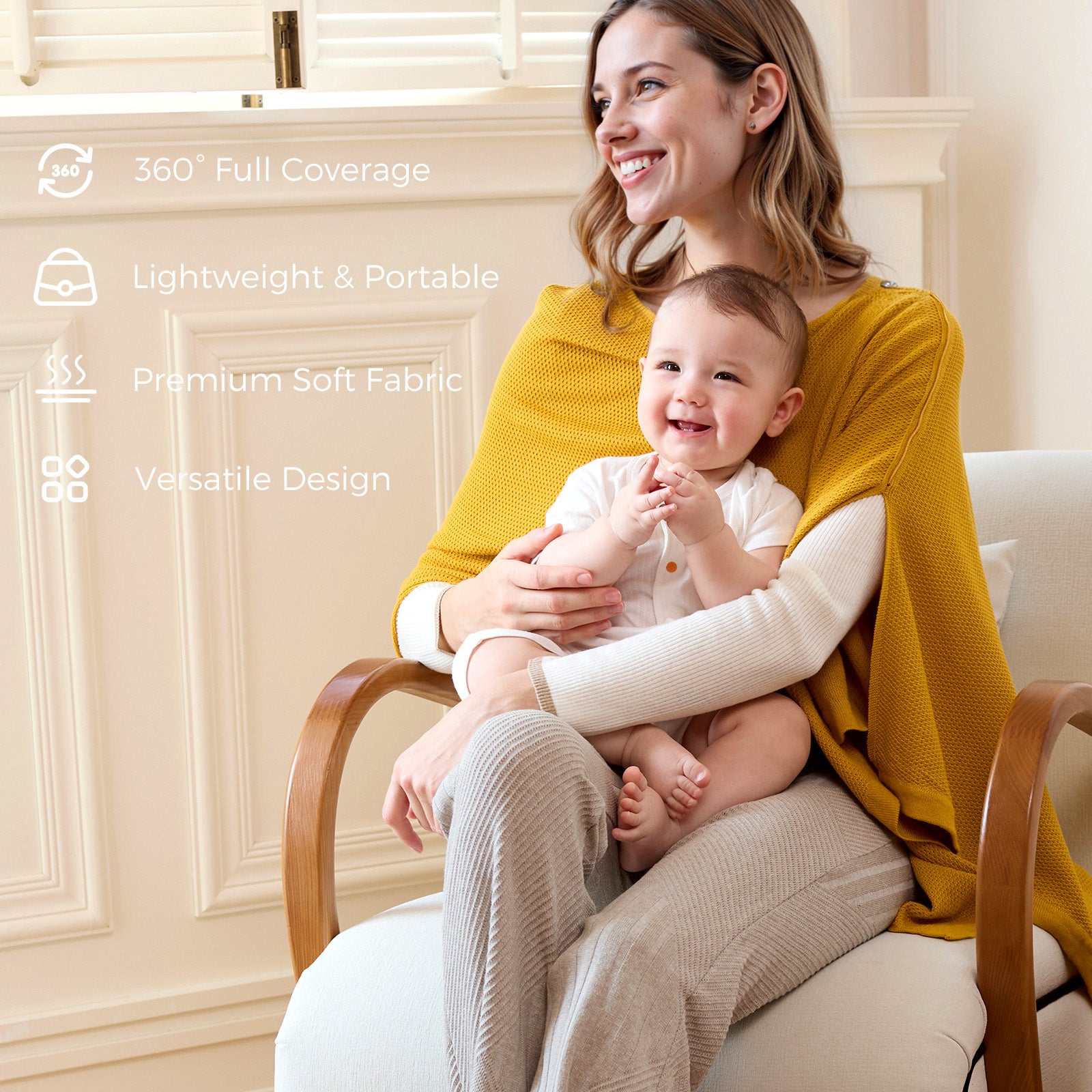 Momcozy Nursing Cover - Soft, Breathable, Multi-Use Privacy Poncho