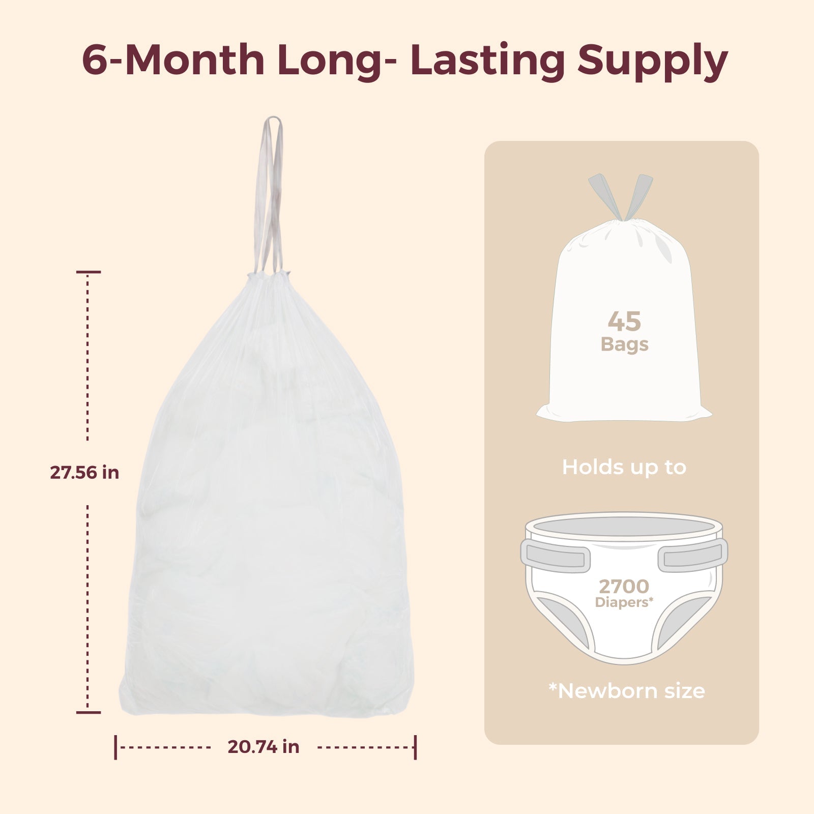 Drawstring Trash Bags for Diaper Pail