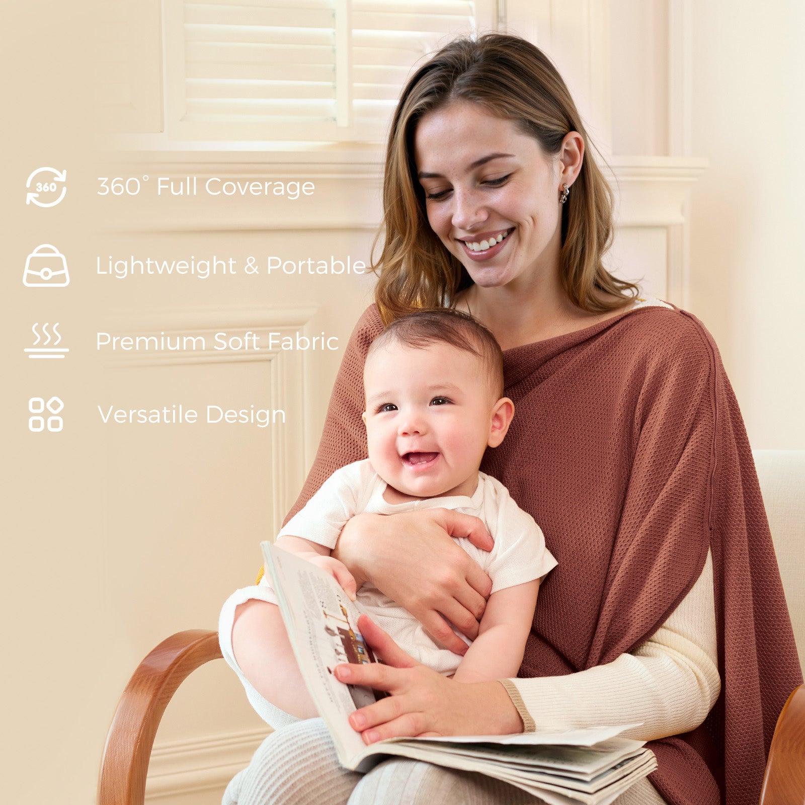 Momcozy Nursing Cover - Soft, Breathable, Multi-Use Privacy Poncho