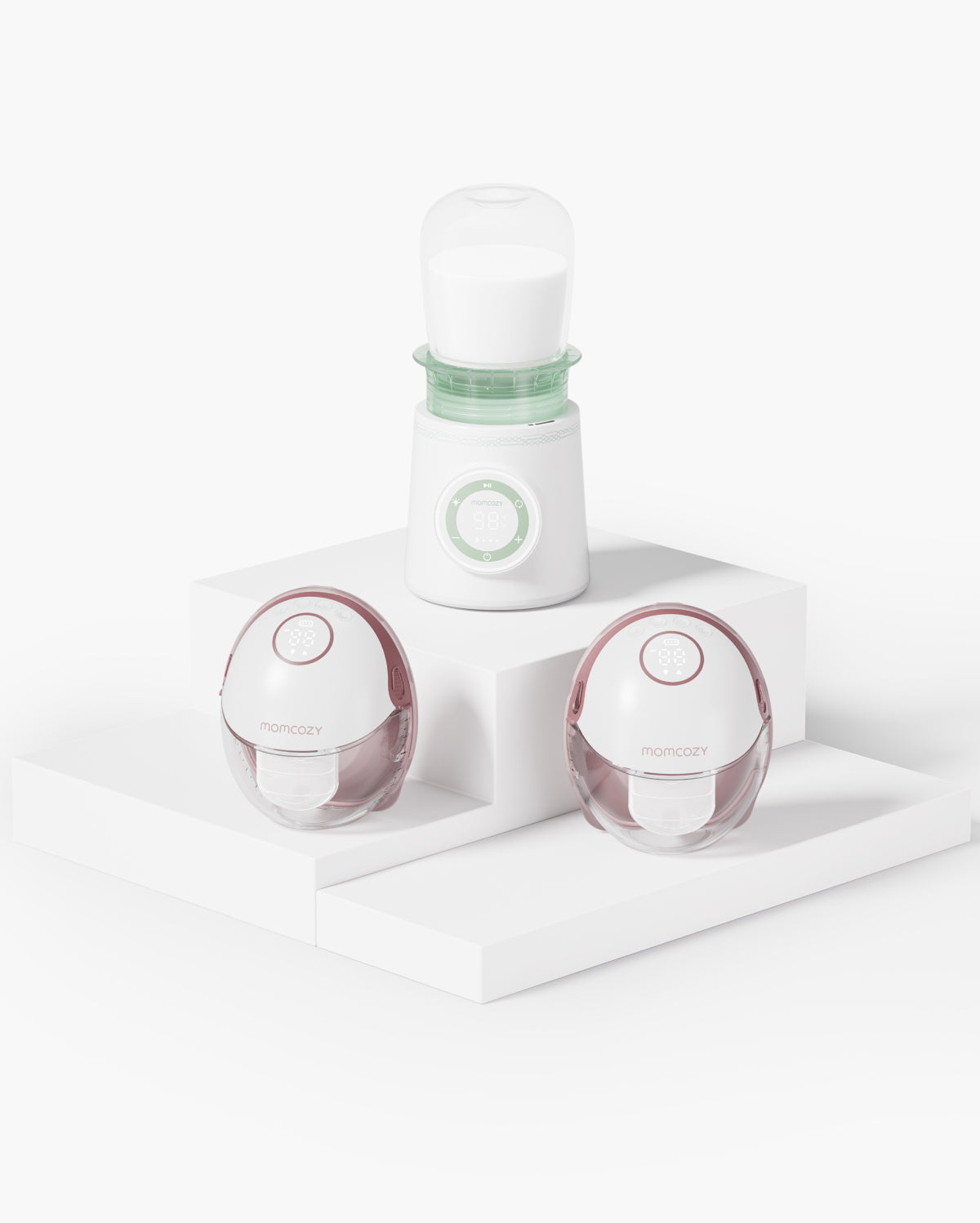 Zestaw Podgrzewacza M6: Podwójny Laktator Muszlowy M6 i Przenośny Podgrzewacz do Butelek dla Niemowląt