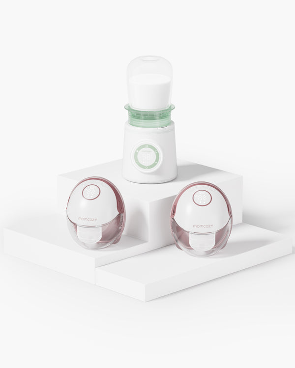 M6 Warmer Bundle: Double M6 Hands-free Breast Pump and Portable Baby Bottle Warmer