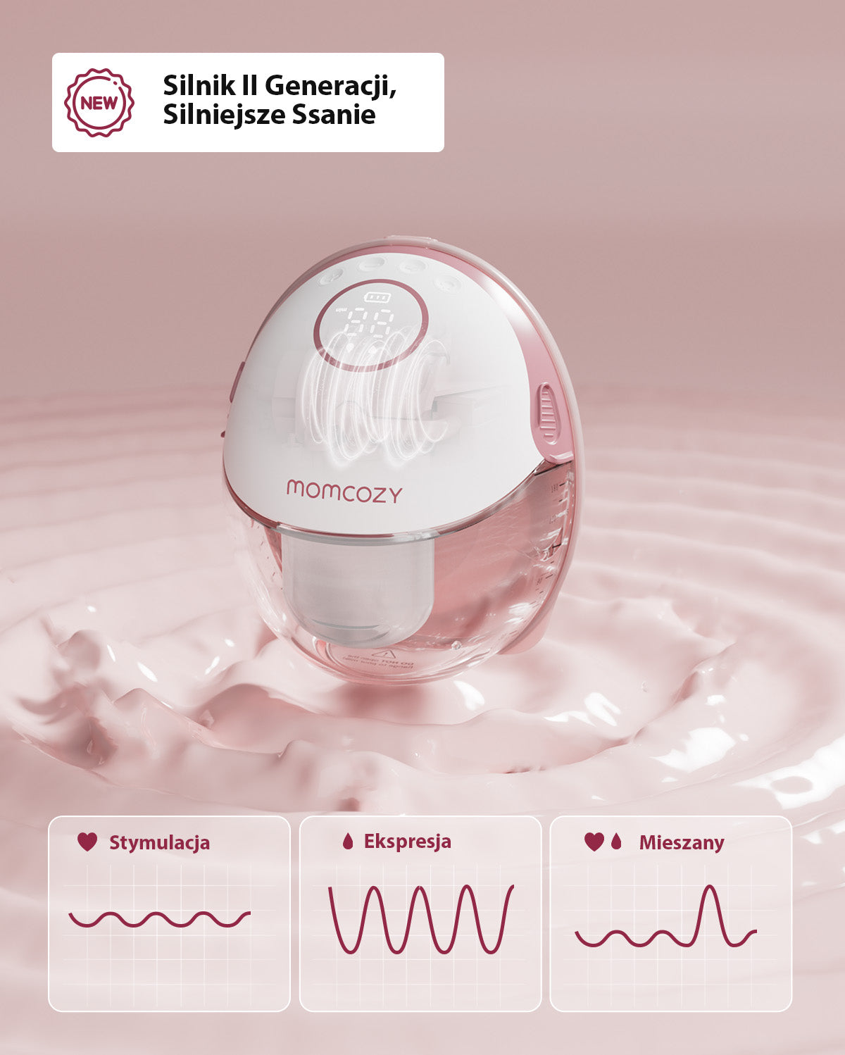Momcozy Mobile Style™ Smukły Laktator Muszlowy | M6