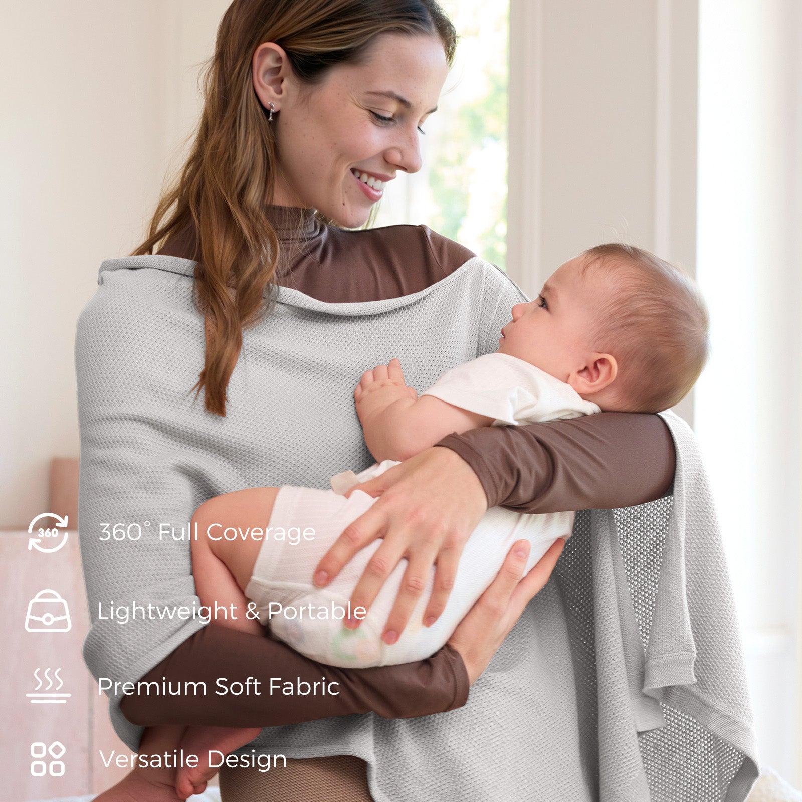 Momcozy Nursing Cover - Soft, Breathable, Multi-Use Privacy Poncho