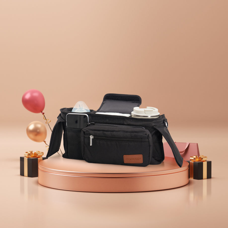 Organizer do Wózka Momcozy – Wszystko w Jednym: Uchwyt na Kubki i Wózki dla Zwierząt