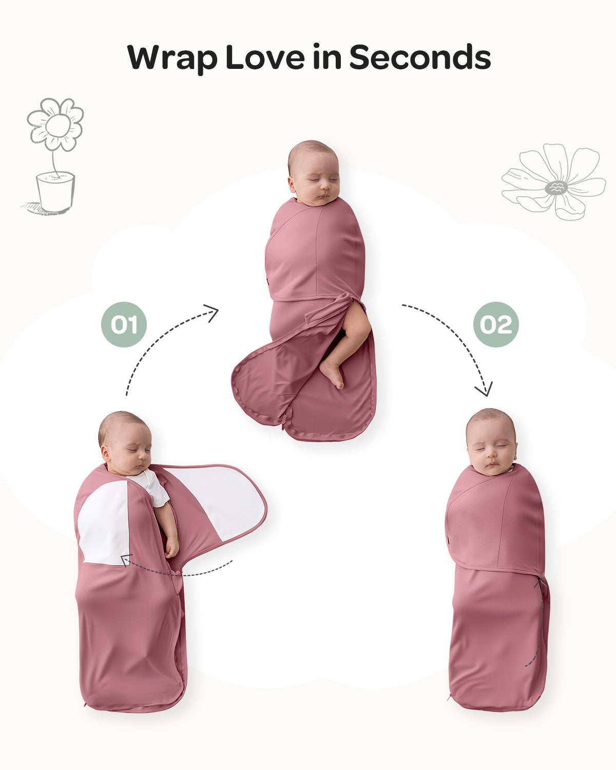 Momcozy Łatwy Otulacz Dla Niemowląt