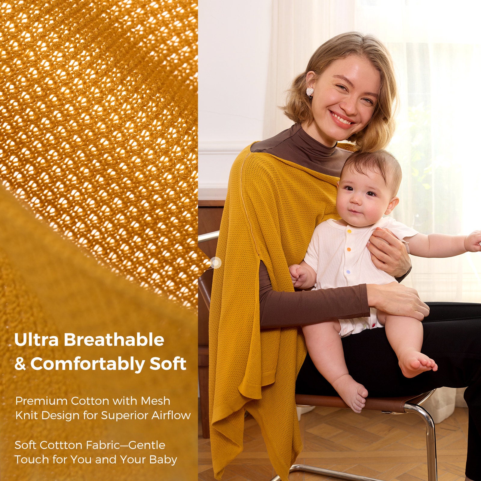Momcozy Nursing Cover - Soft, Breathable, Multi-Use Privacy Poncho