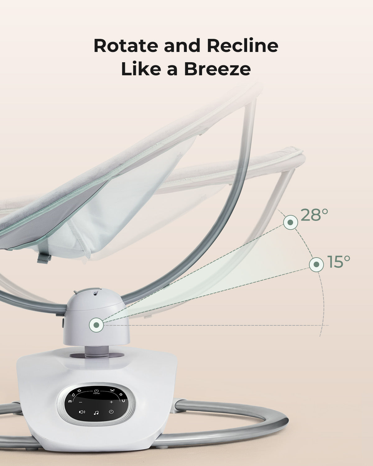 Momcozy CocoSway Leżaczek dla Dzieci - Elektryczna z Ruchem 3D