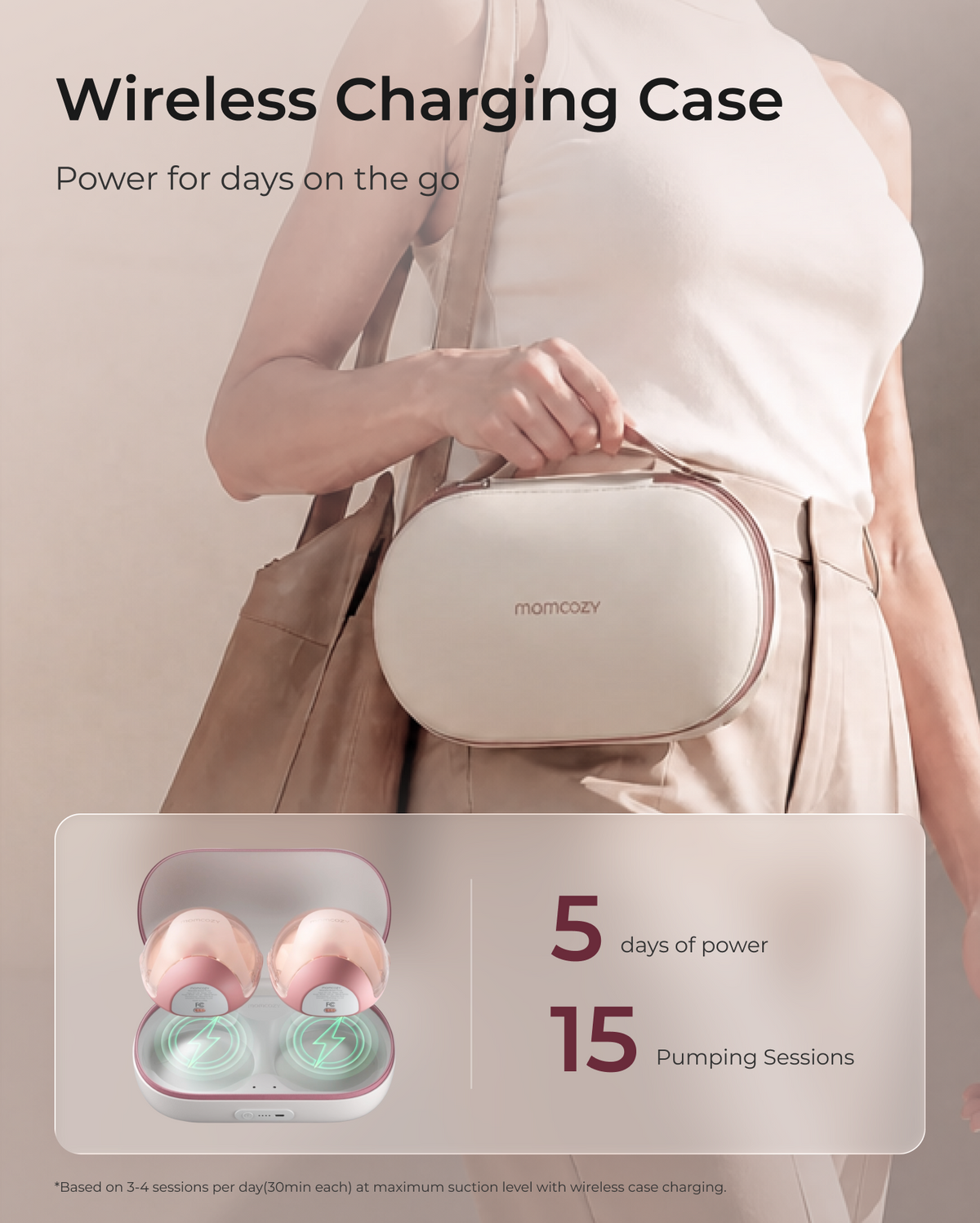 Momcozy Breast Pump Air 1 + 120 Breastmilk Storage Bags