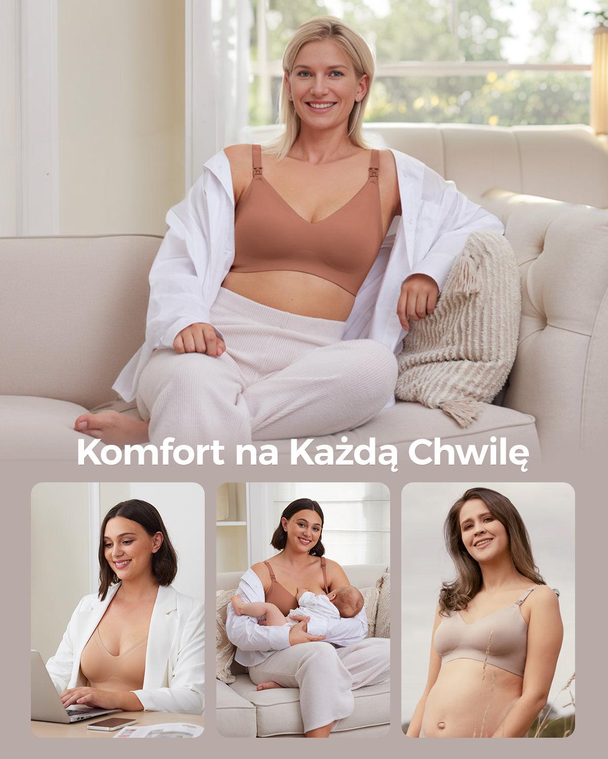 Ultra Miękki Bezszwowy Biustonosz do Karmienia YN21