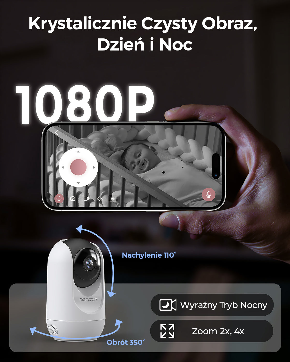Momcozy 5-Inch Dual-mode Smart Baby Monitor with 2 Camera -BM04