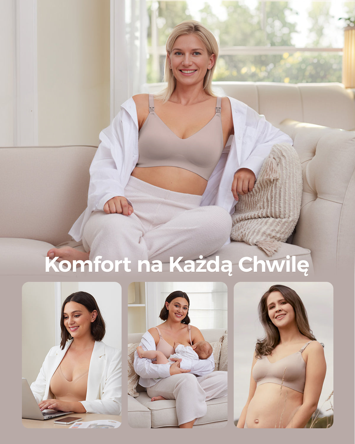 Ultra Miękki Bezszwowy Biustonosz do Karmienia YN21
