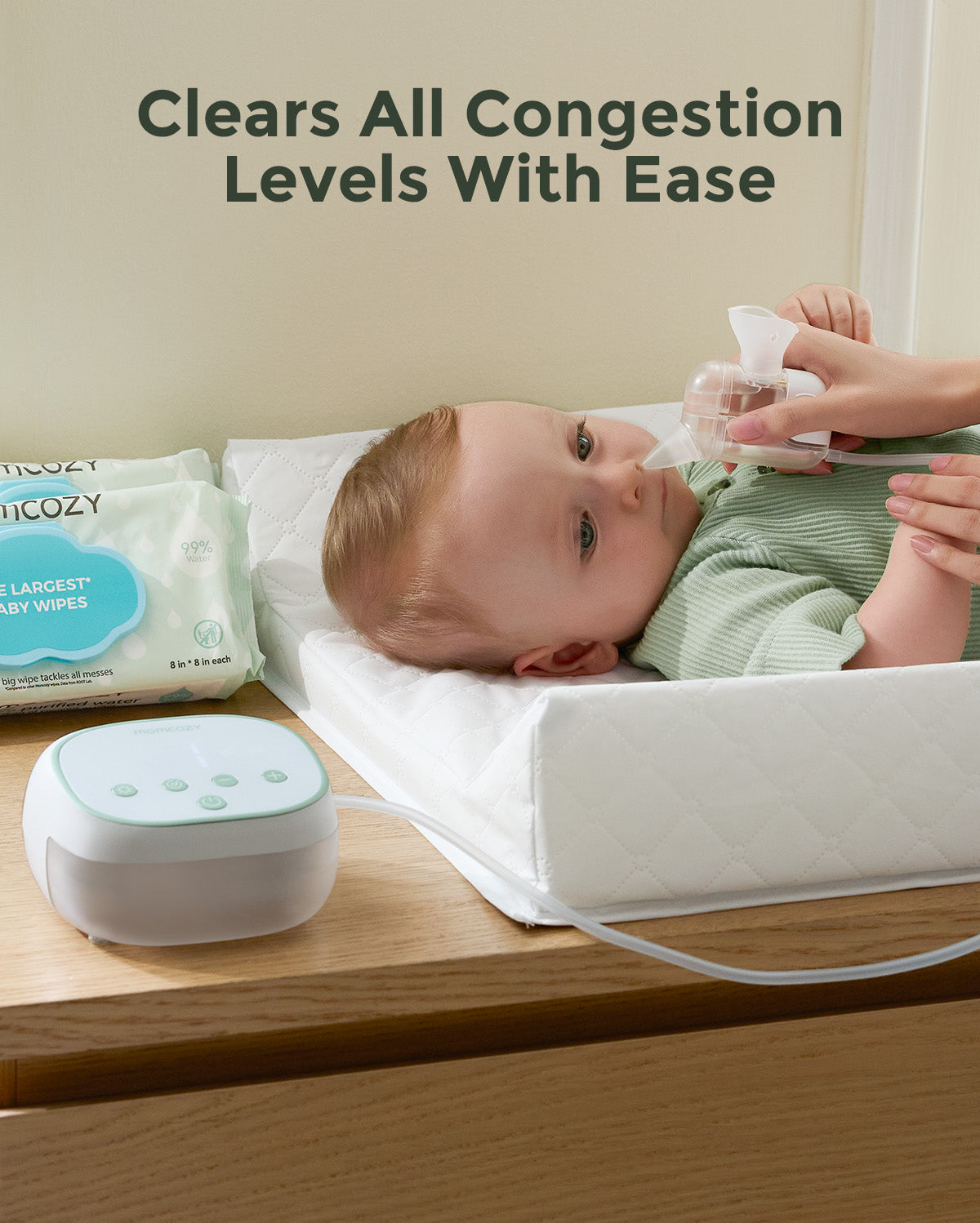Momcozy BreezyClear Pro™ 2‑w 1 Elektryczny Aspirator do Nosa ze Sprayem & Ssaniem