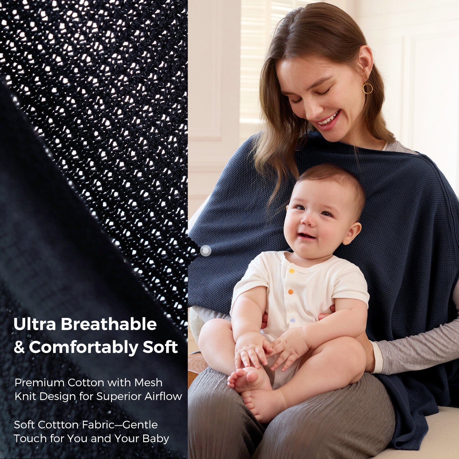 Momcozy Nursing Cover - Soft, Breathable, Multi-Use Privacy Poncho