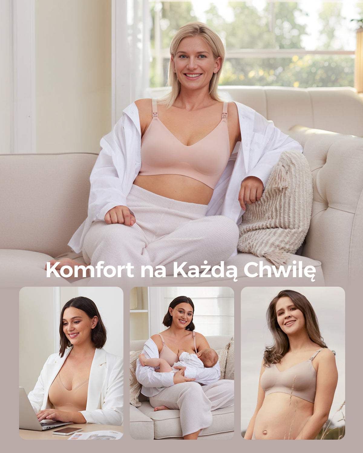 Ultra Miękki Bezszwowy Biustonosz do Karmienia YN21