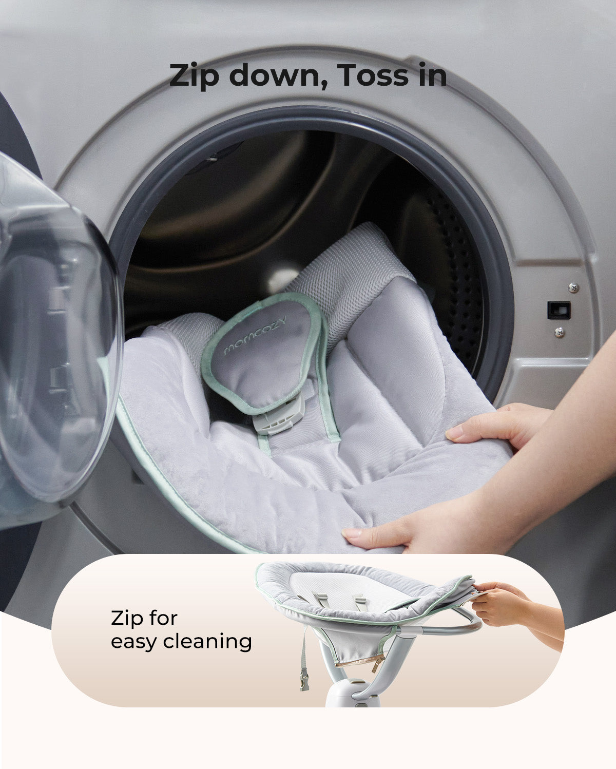 Momcozy CocoSway Leżaczek dla Dzieci - Elektryczna z Ruchem 3D