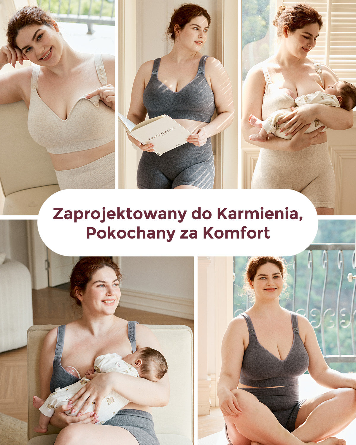 Momcozy Bawełniane Biustonosze do Karmienia dla Dużego Biustu