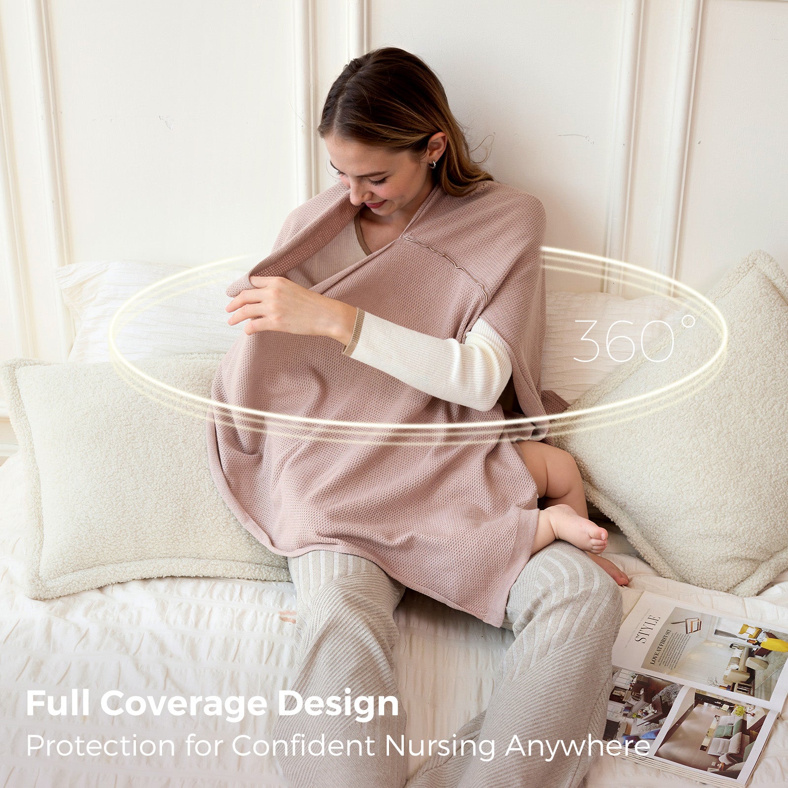 Momcozy Nursing Cover - Soft, Breathable, Multi-Use Privacy Poncho