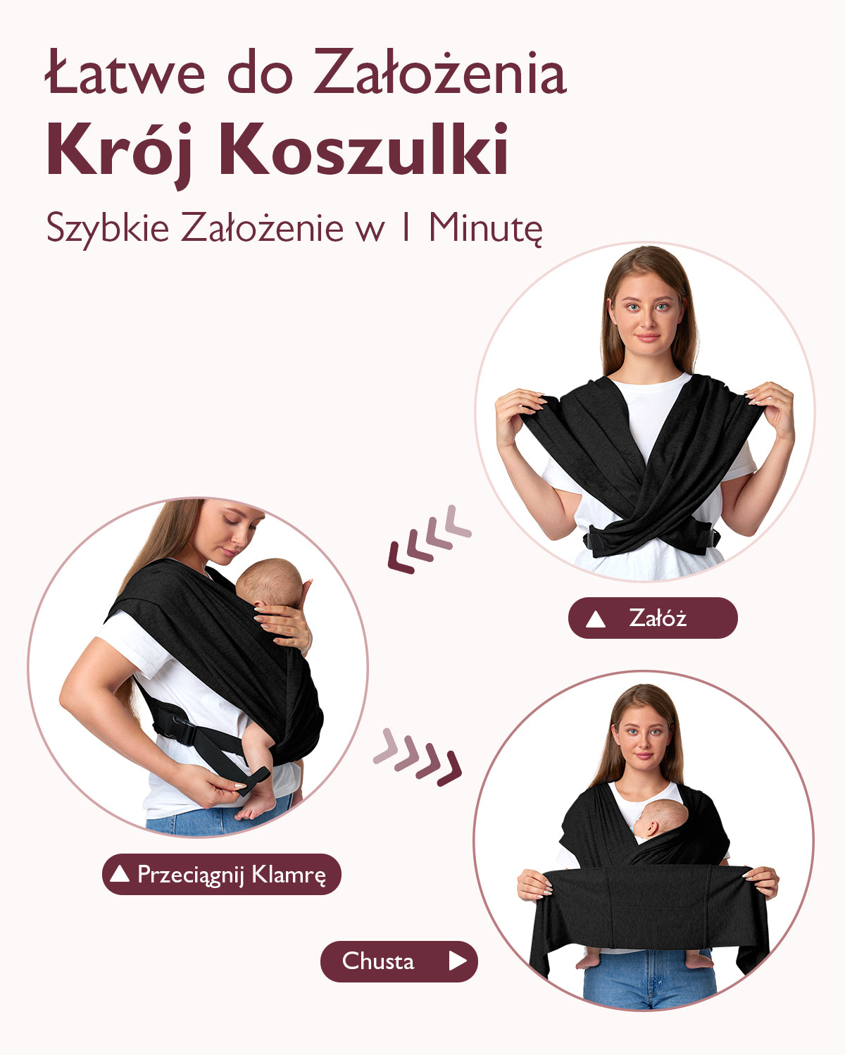 Łatwe do Noszenia, Wolne Ręce – Chusta Elastyczna do Noszenia Dziecka