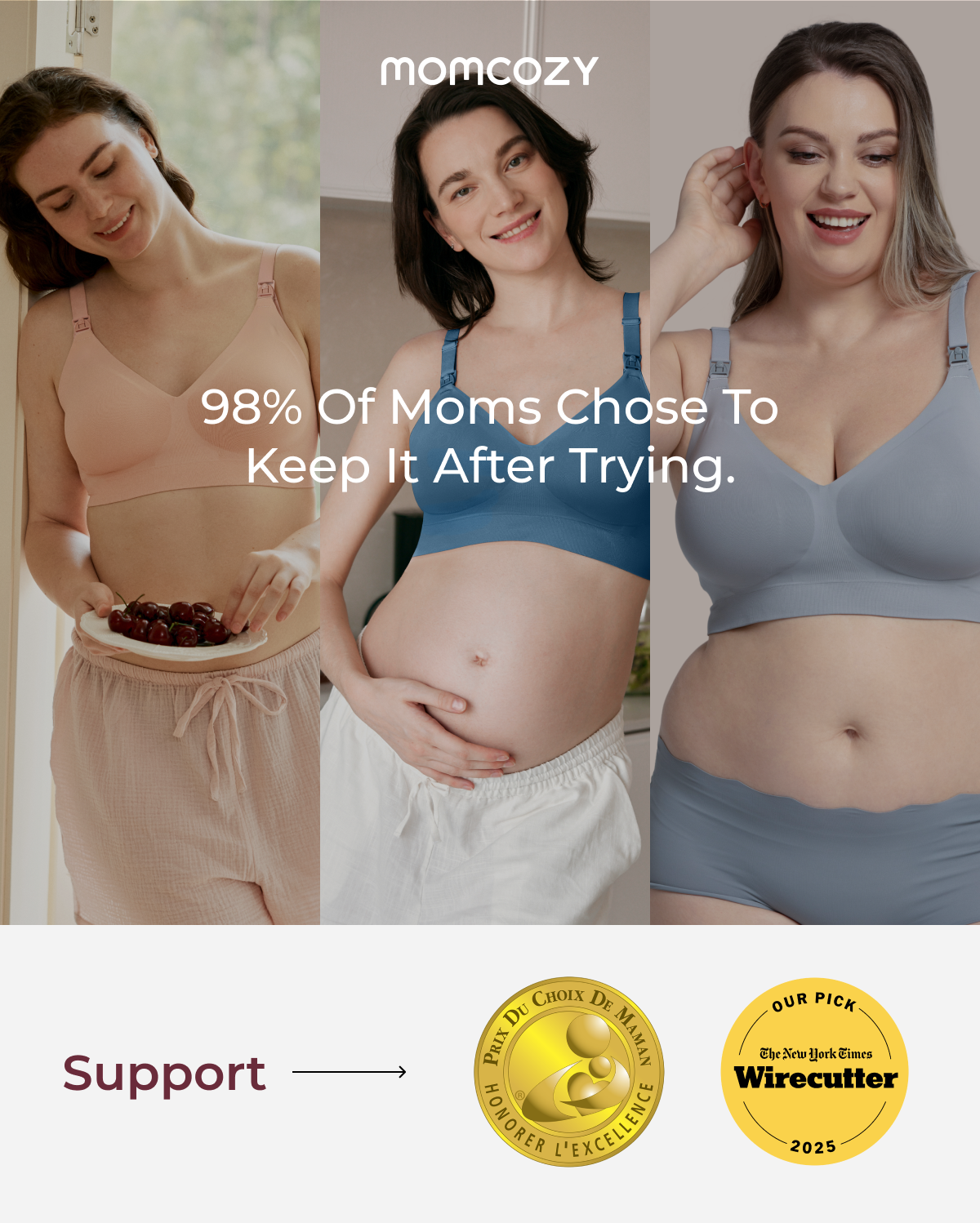 Biustonosz do Karmienia Momcozy CoolFit — Ultra Elastyczny