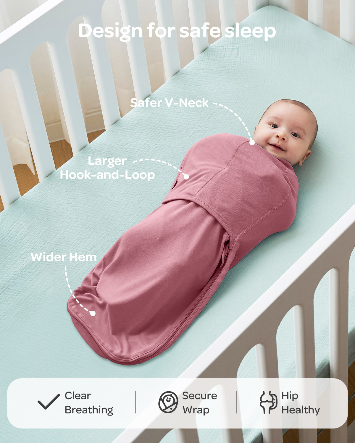 Momcozy Łatwy Otulacz Dla Niemowląt
