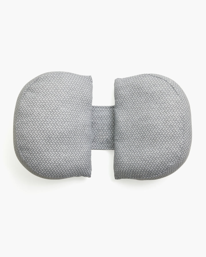 Grey Pregnancy Wedge Pillow with Cooling Cover for belly and back support, ideal for expecting mothers.