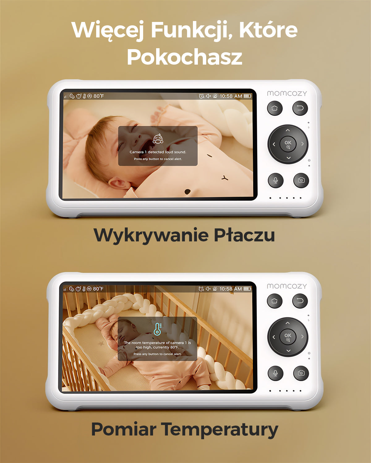 Momcozy 5-Inch Dual-mode Smart Baby Monitor with 2 Camera -BM04
