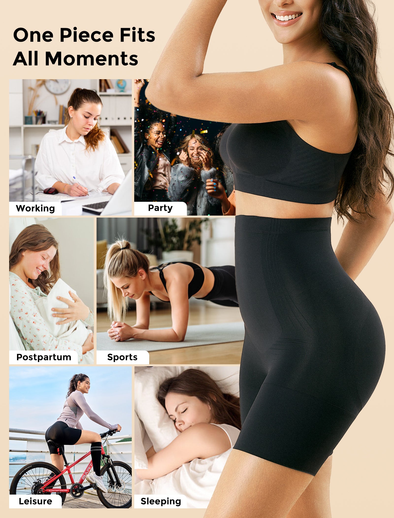 Momcozy Seamless Tummy Shapewear Shorts - Postpartum & Daily Dress