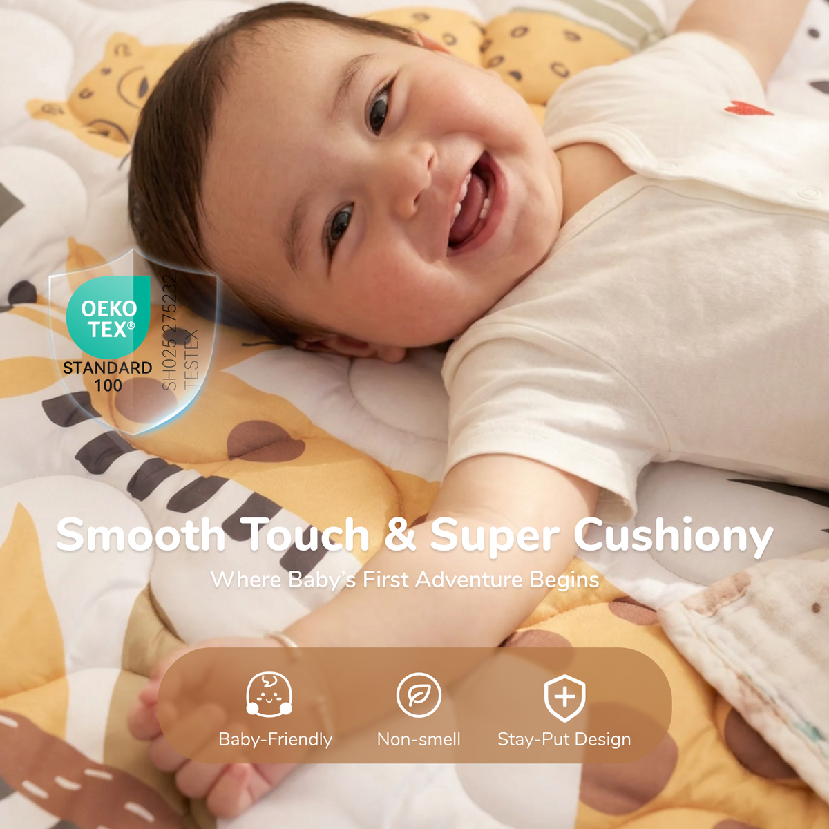 Momcozy Chłodzący Komfortowy Przenośny Mata do Zabawy dla Niemowląt