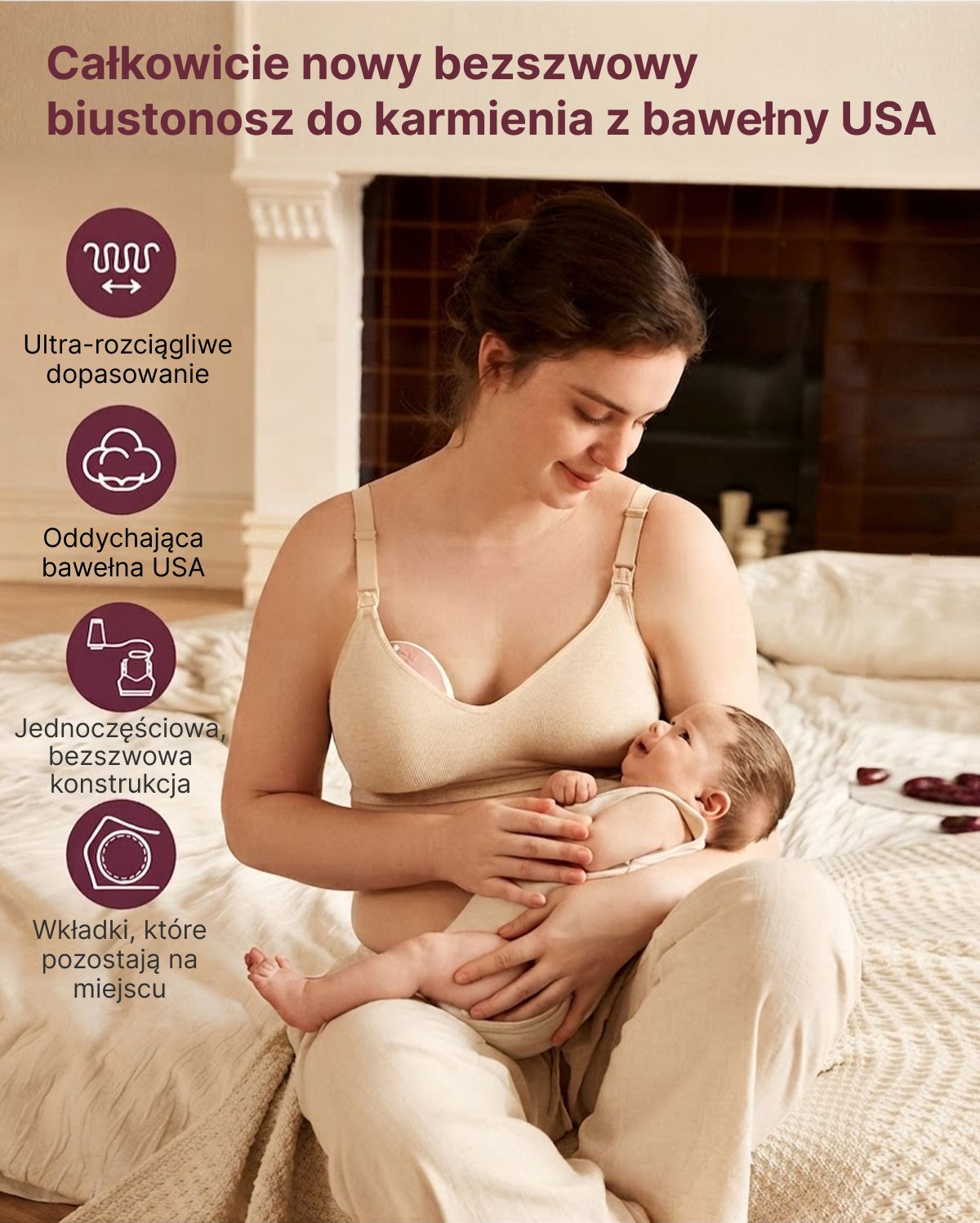 Momcozy Soft U.S. Cotton Seamless Maternity Bra