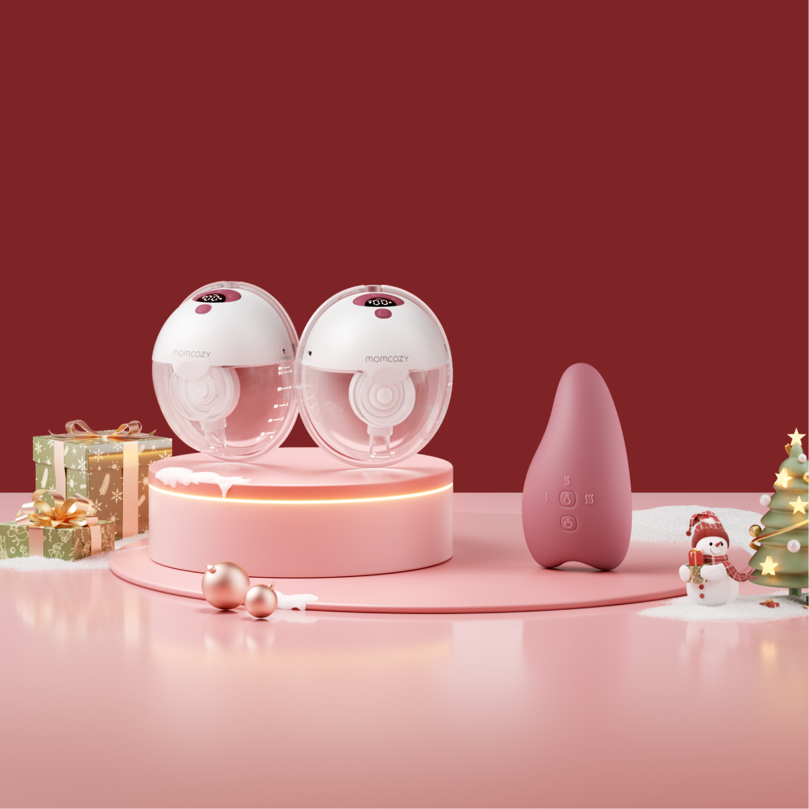 M5 Massager Bundle: Double M5 Wearable Breast Pump and One Breast Massager