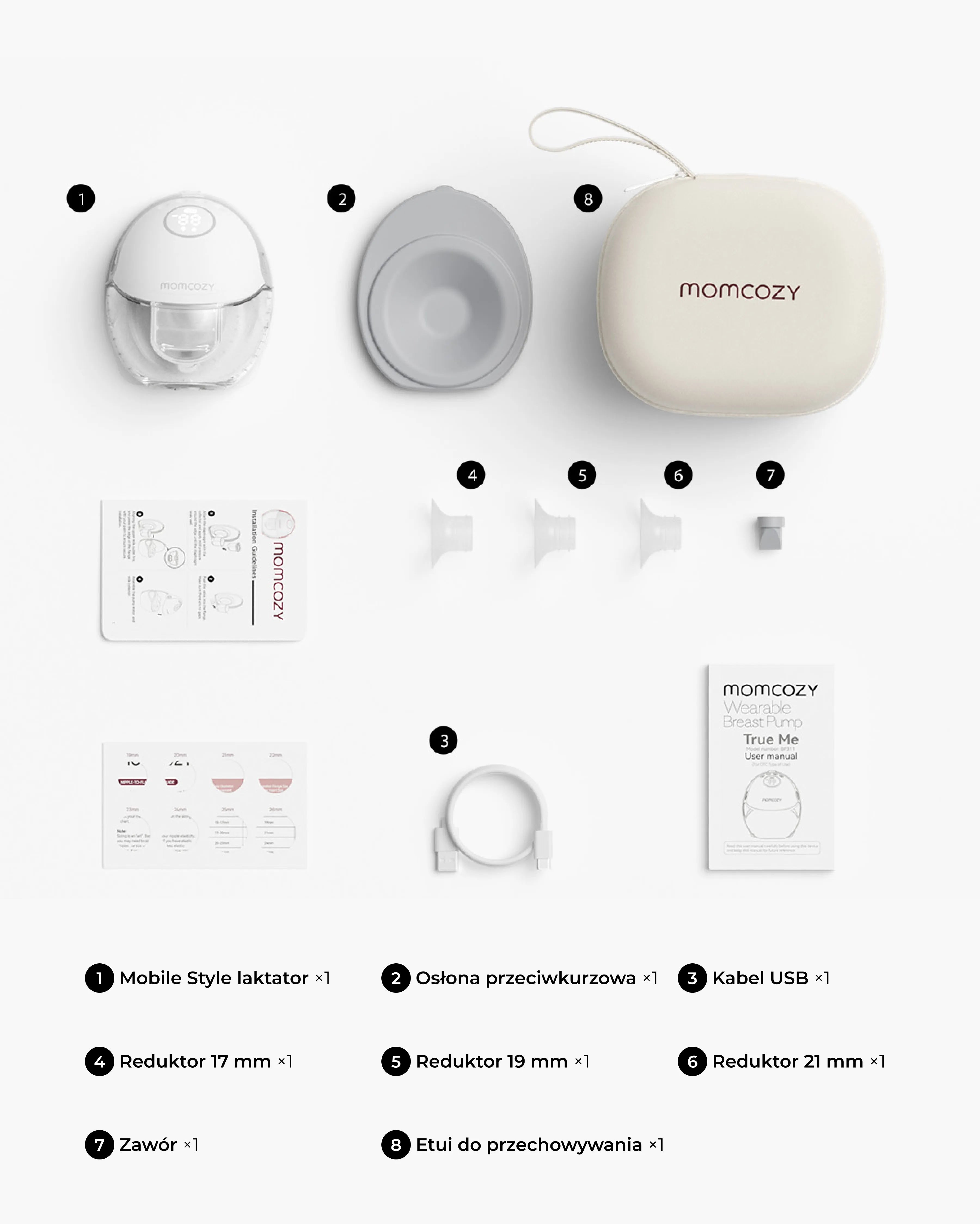 Momcozy Mobile Style™ Smukły Laktator Muszlowy | M6