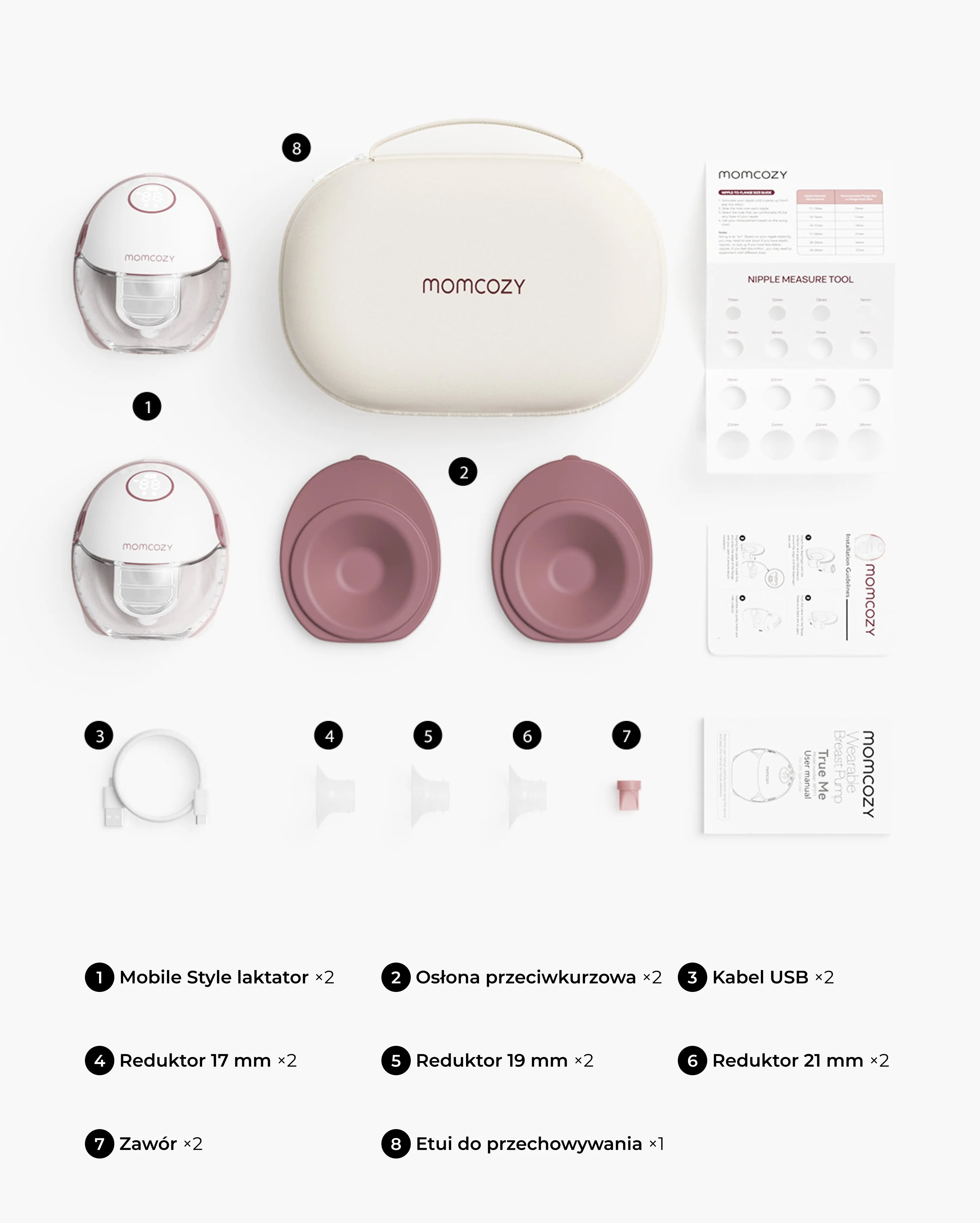 Momcozy Mobile Style™ Smukły Laktator Muszlowy | M6