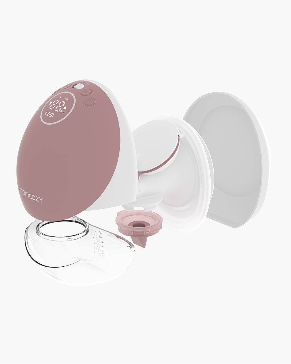Momcozy Mobile Flow™ breast pump components showcasing design and efficient parts.