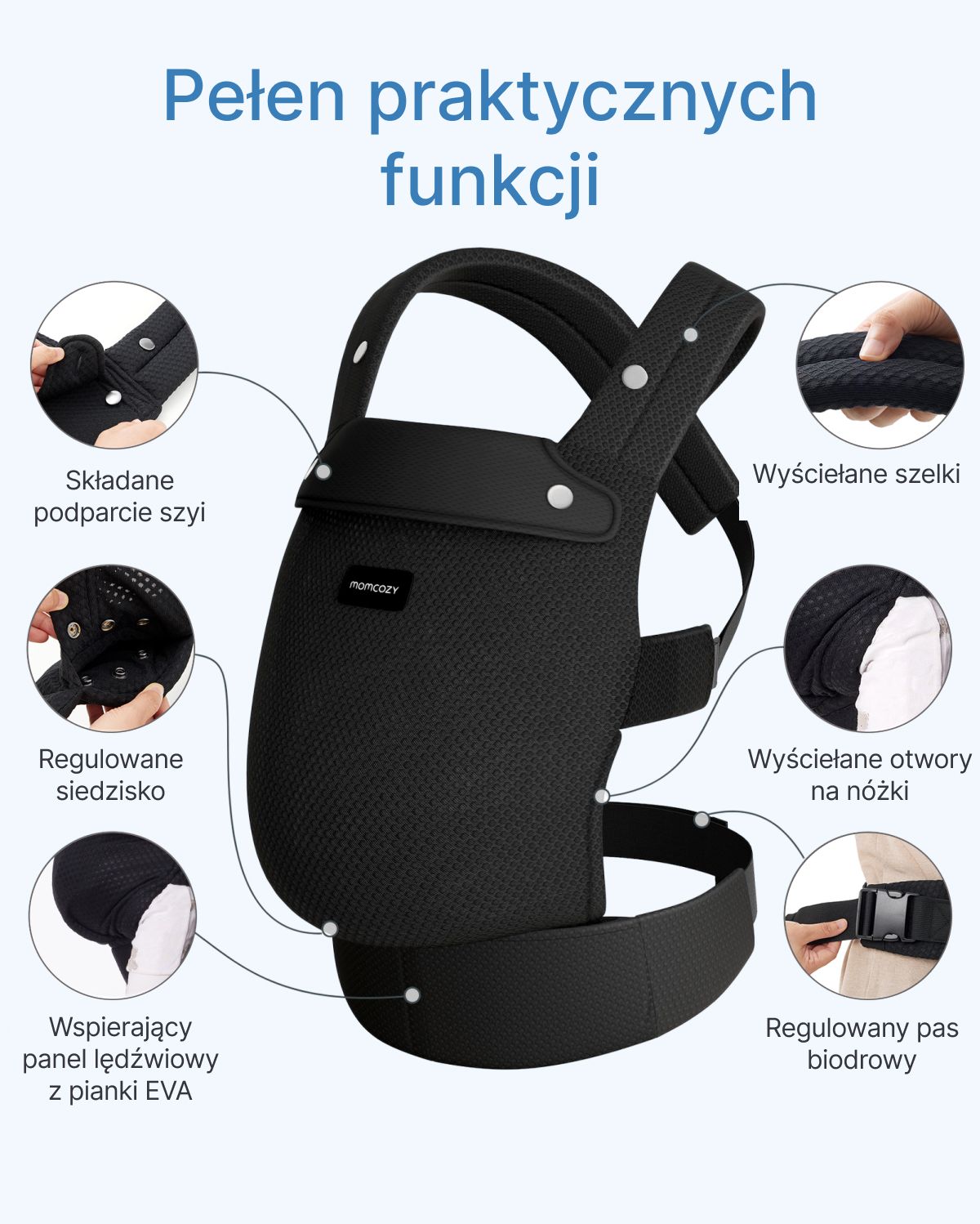 PureHug Nosidełko dla Dzieci - Ergonomiczne, Wygodne i Lekkie