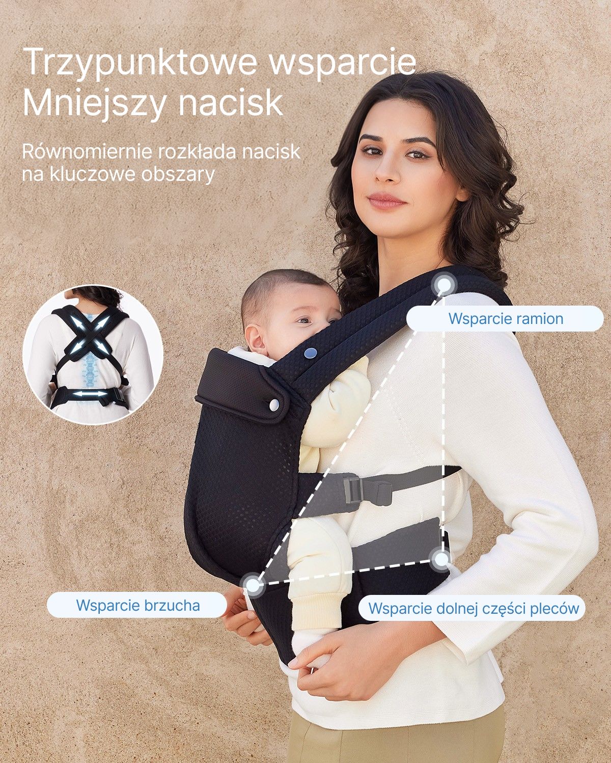 PureHug Nosidełko dla Dzieci - Ergonomiczne, Wygodne i Lekkie