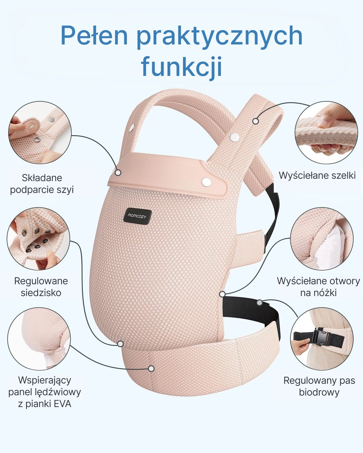 PureHug Nosidełko dla Dzieci - Ergonomiczne, Wygodne i Lekkie